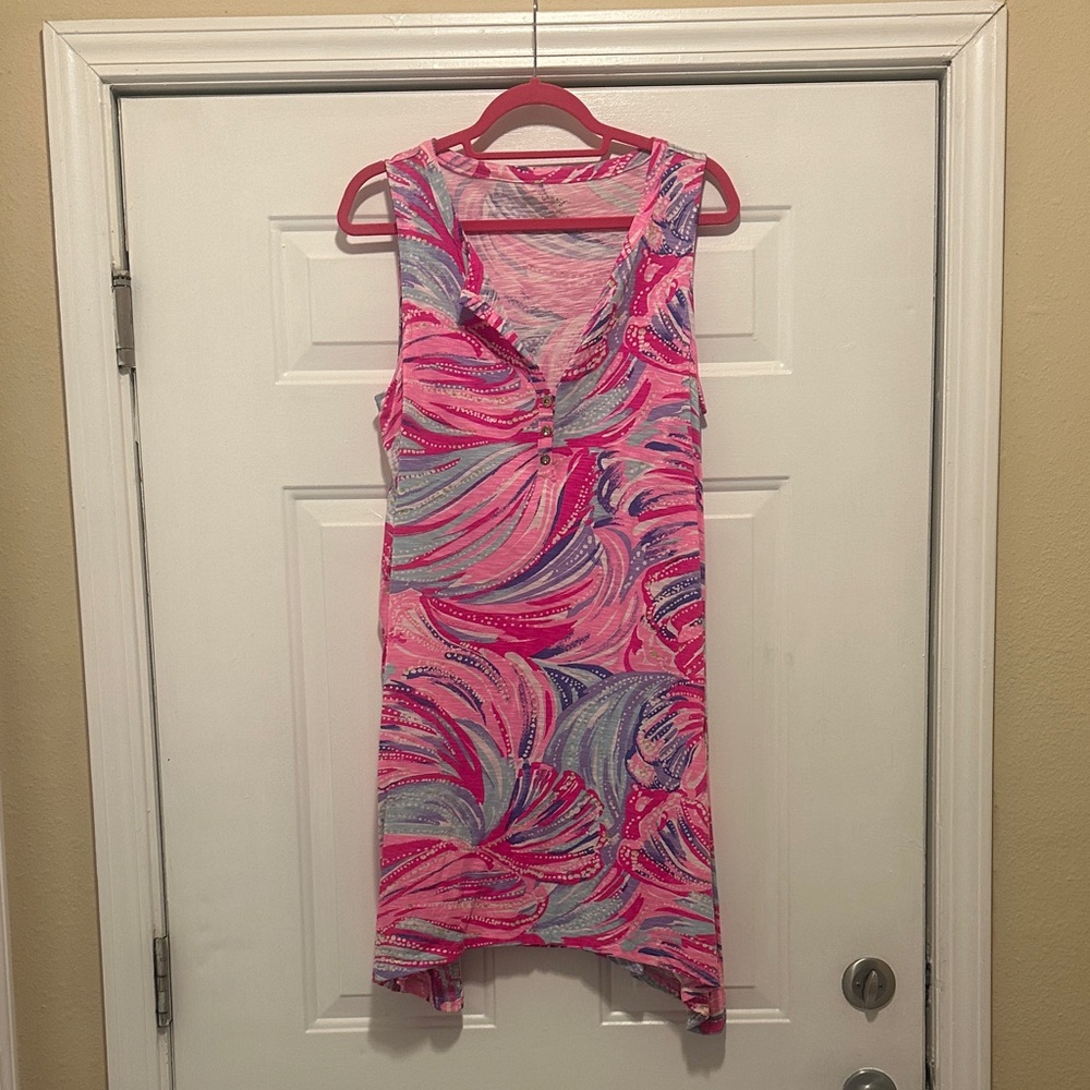 Lilly Pulitzer Pink and Gray Asymmetrical Dress